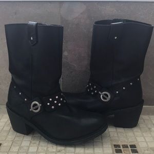 HARLEY DAVIDSON RHINESTONE BOOTS WOMENS SZ 6 1/2